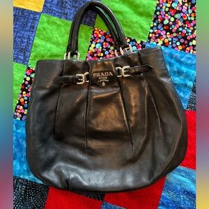 PRADA Handbag Black Leather Satchel AUTHENTIC!